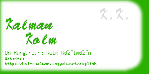 kalman kolm business card